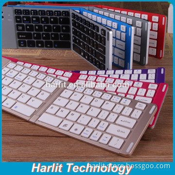 Mobile Portable Dual Foldable Tablet Bluetooth Keyboard With Aluminum Standing Case For Mobile Phone Keyboard